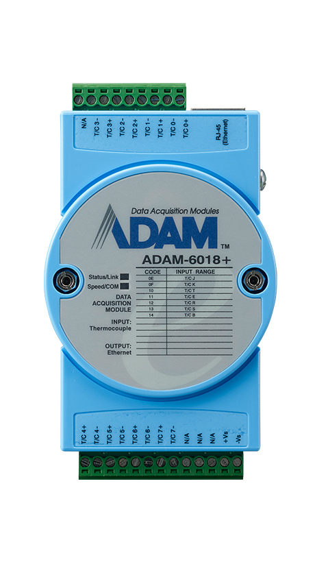 ADAM-6018+, 8Thermocouple IoT Modbus/SNMP/MQTT Ethernet Remote I/O