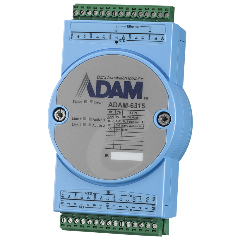 ADAM-6315, OPC UA and Security Remote I/O_RTD Module