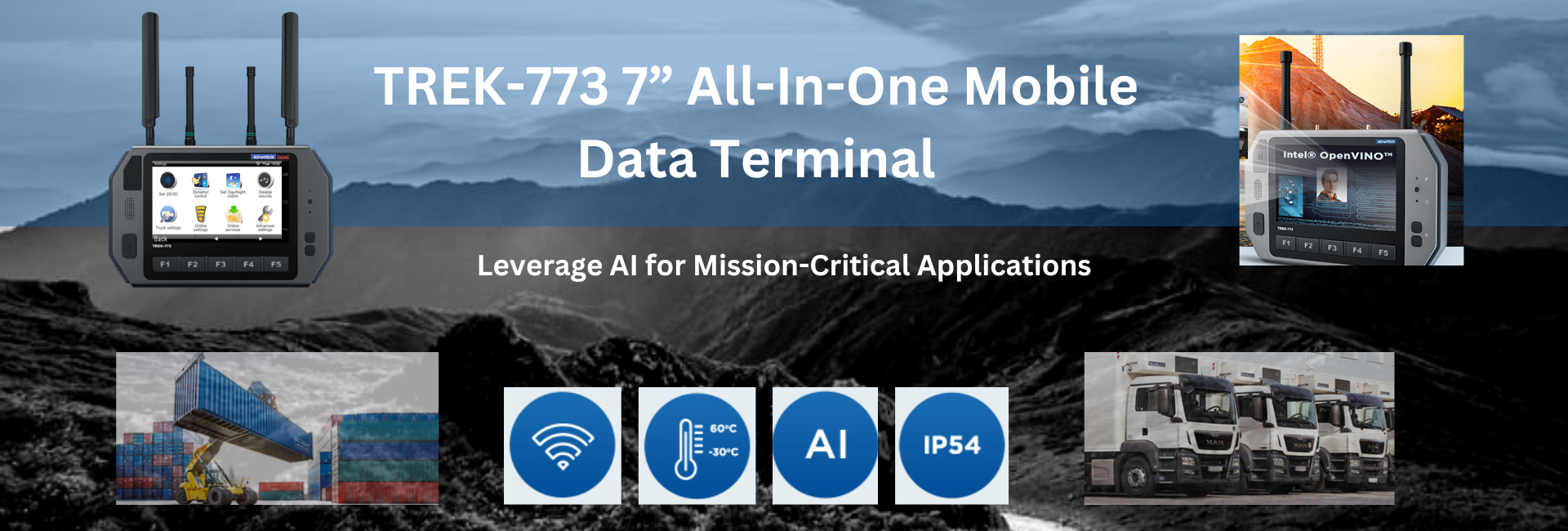 TREK-773 7” All-In-One Mobile Data Terminal